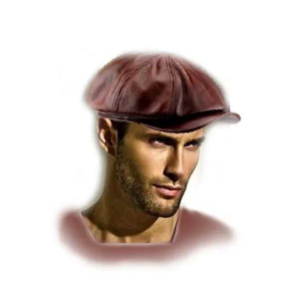 New Rare & Unique Very High Quality Unisex Very Fashionable Leather Hat/Cap Mens Vietnam Veteran Brown Faux Leather Adjustable Hat With  main image 4